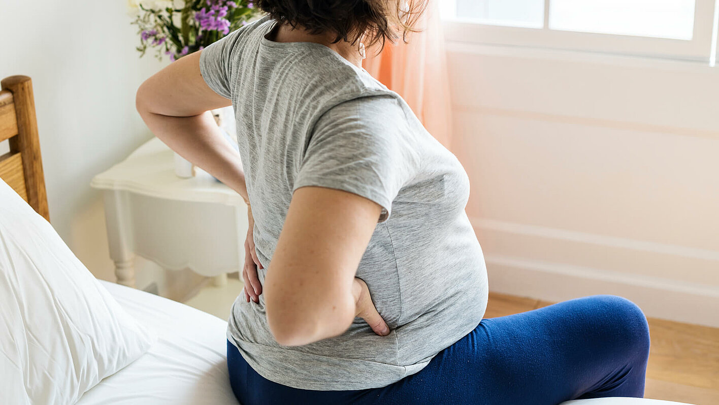 Pregnant woman with back pain